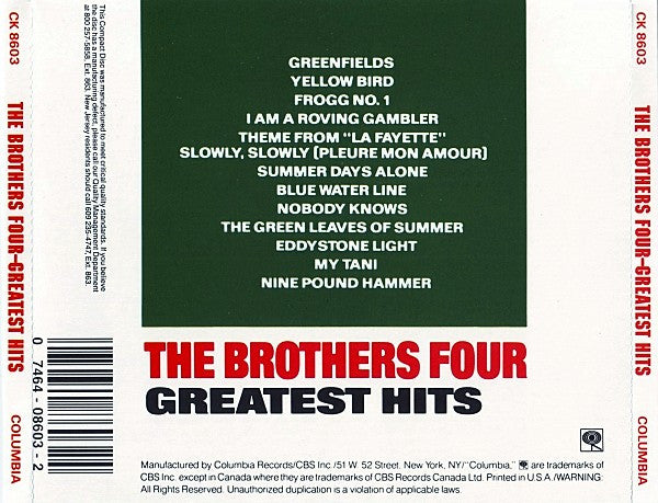 The Brothers Four - Greatest Hits (CD, Comp, RE, RP)