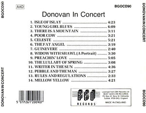 Donovan : Donovan In Concert (CD, Album, RE)