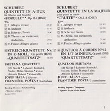 Load image into Gallery viewer, Schubert*, Smetana Quartet, Josef Hála : Piano Quintet In A Major Op.114 "The Trout", Allegro in C Minor (CD)