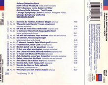 Load image into Gallery viewer, J.S. Bach* / Te Kanawa*, von Otter*, Rolfe Johnson*, Krause* / Chicago Symphony Orchestra* And Chorus*, Sir Georg Solti* : Bach: Matthäus-Passion (Arias And Choruses) (CD)