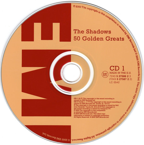 Buy The Shadows : The Shadows 50 Golden Greats (CD) Online for a