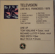 Load image into Gallery viewer, Television : Live In S. Francisco / 1978 (CD, Unofficial)