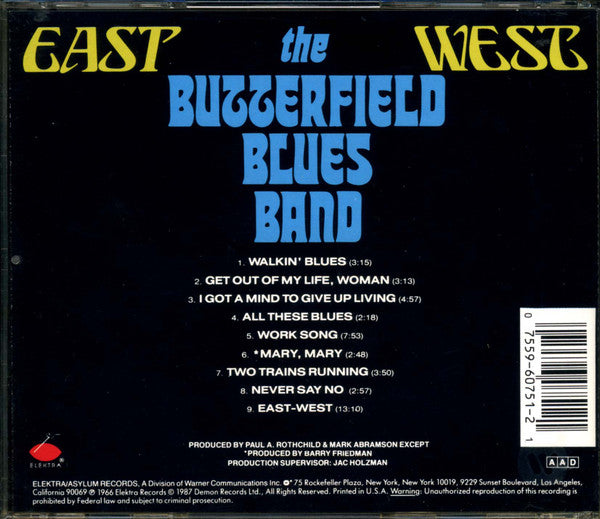 Buy The Butterfield Blues Band* : East - West (CD, Album, RE, SRC
