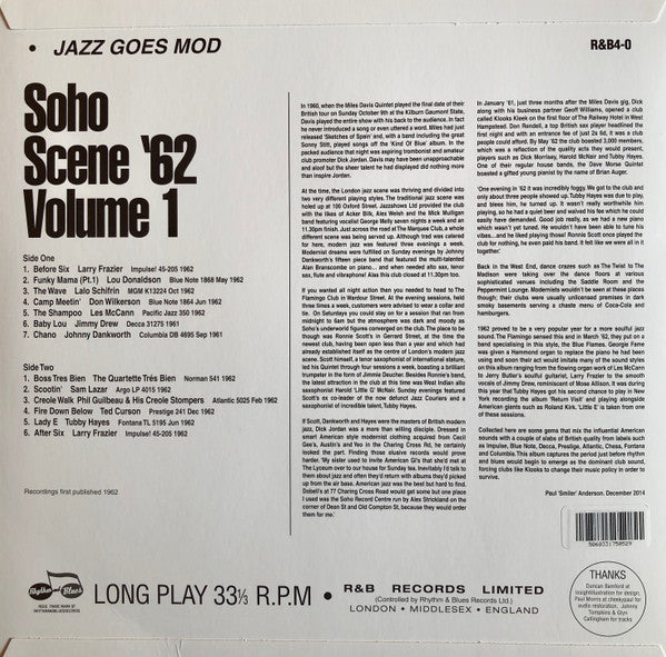 UKジャズ・コンピ「Soho Scene Jazz Goes Mod」4枚 UKジャズ・コンピ