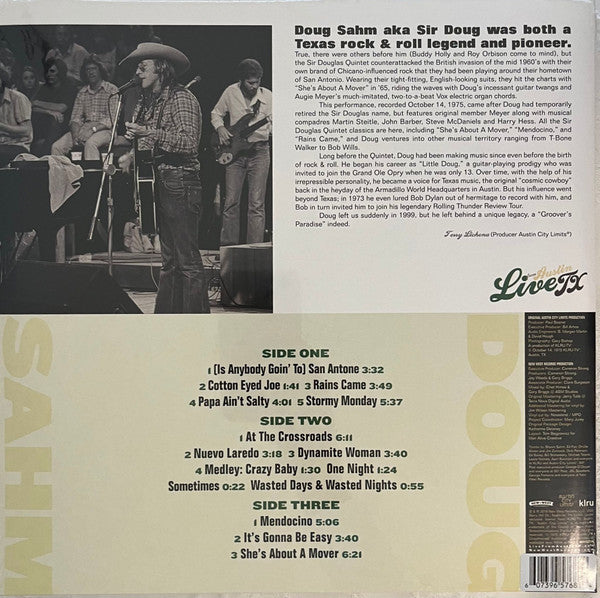 Doug Sahm - Live From Austin TX (2xLP, Album, Ltd, RE, 180)