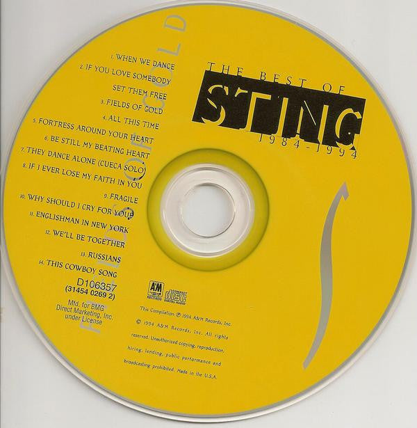 Sting - Fields Of Gold: The Best Of Sting 1984 - 1994 (CD, Comp, Club)