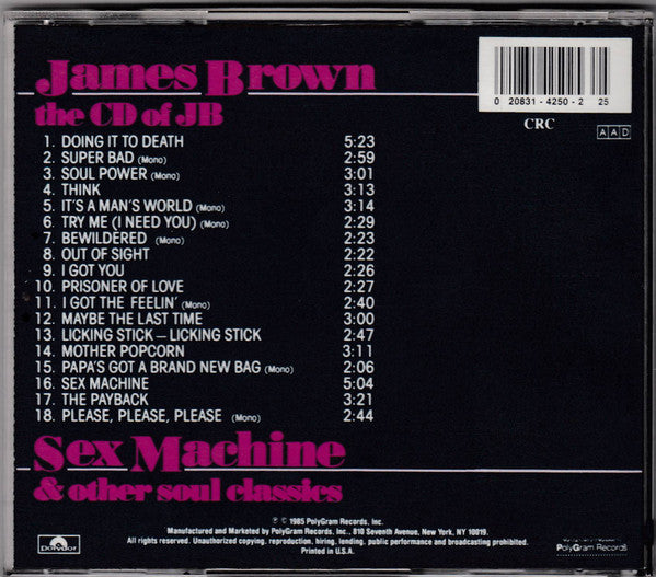 Buy James Brown The CD Of JB Sex Machine And Other Soul  