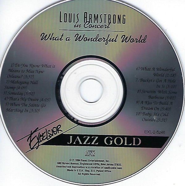 Louis Armstrong What A Wonderful World Album Cover T-Shirt White