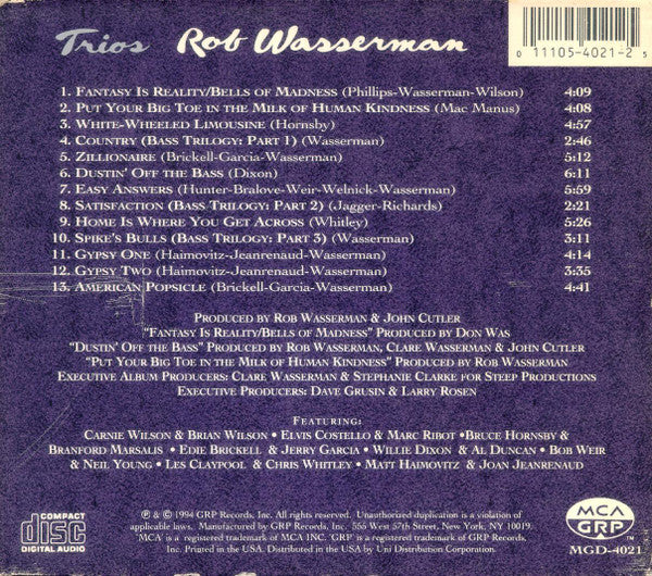 Buy Rob Wasserman : Trios (CD) Online for a great price – Antone's