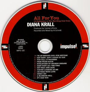 Diana Krall : All For You (A Dedication To The Nat King Cole Trio) (CD, Album, Club, Dig)