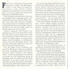 Load image into Gallery viewer, Keith Carradine / Cy Coleman, Betty Comden And Adolph Green : The Will Rogers Follies (Original Broadway Cast Recording) (CD, Album)