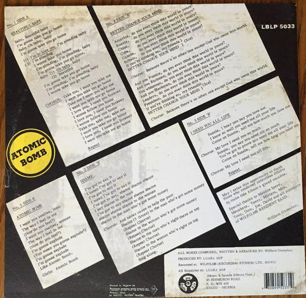 William Onyeabor - Atomic Bomb (LP, Album, RE)