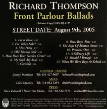 Load image into Gallery viewer, Richard Thompson : Front Parlour Ballads (CD, Album, Promo)