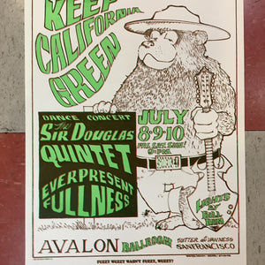 The Sir Douglas Quintet at Avalon Ballroom - 1966 (Poster)