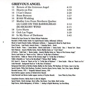 Gram Parsons : GP / Grievous Angel (CD+G, Comp, RE)