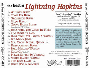 Lightnin' Hopkins : The Best Of Lightning Hopkins (CD, Comp)
