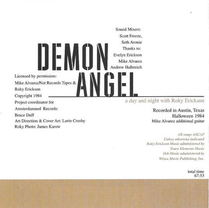 Roky Erickson : Demon Angel : A Day And Night With Roky Erickson (CD, Album)