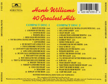 Load image into Gallery viewer, Hank Williams : 40 Greatest Hits (2xCD, Comp)
