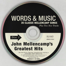 Load image into Gallery viewer, John Mellencamp* : Words &amp; Music: John Mellencamp's Greatest Hits (2xCD, Comp, RM)
