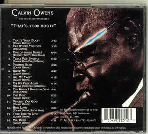 Calvin Owens And His Blues Orchestra* : "That's Your Booty" (CD, Album)