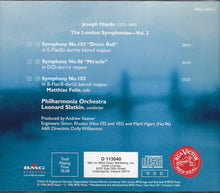 Load image into Gallery viewer, Haydn*, Leonard Slatkin, Philharmonia Orchestra : Symphonies No. 96 &quot;Miracle&quot; • No. 102 • No. 103 &quot;Drum Roll&quot; (The London Symphonies - Vol. 2) (CD, Album, Club)
