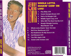 Jerry Lee Lewis : Whole Lotta Shakin' Goin' On Live! (CD, Album, RM)