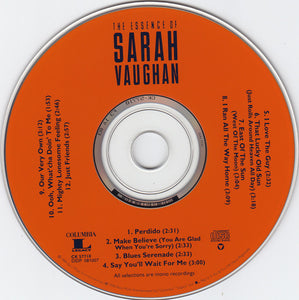 Sarah Vaughan : The Essence of Sarah Vaughan (CD, Comp, Mono)