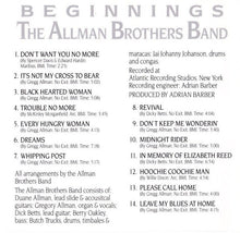 Load image into Gallery viewer, The Allman Brothers Band : Beginnings (CD, Comp, RE)
