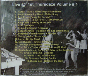 Various : Live At 1st Thursdaze - Volume 1 (CD)