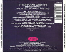 Load image into Gallery viewer, Dionne Warwick : 25th Anniversary Collection: Dionne Warwick Sings The Great Bacharach &amp; David Songs (CD, Comp, RE, RM)
