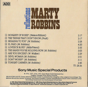 Marty Robbins : Reflections (CD, Album, Comp, RE)