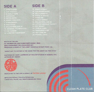 Dillon* : Clean Plate Club Vol. 4 (Cass, Album, Ltd)