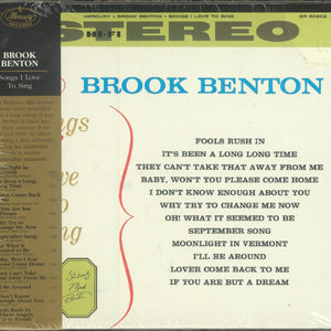 Brook Benton : Songs I Love To Sing (CD, Album, Ltd, RE, RM, Dig)