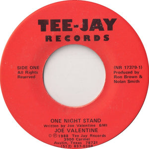 Joe Valentine : One Night Stand (7", Single)