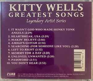 Kitty Wells : Greatest Songs (CD, Comp)