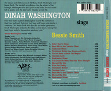 Load image into Gallery viewer, Dinah Washington With Eddie Chamblee And Orchestra : Dinah Sings Bessie Smith (CD, Album, RE, RM)
