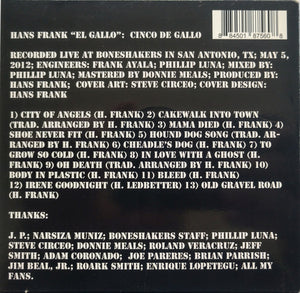 Hans Frank : Cinco De Gallo: Live at Boneshakers (CD)