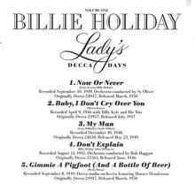 Load image into Gallery viewer, Billie Holiday : Lady's Decca Days Volume One (CD, Comp)
