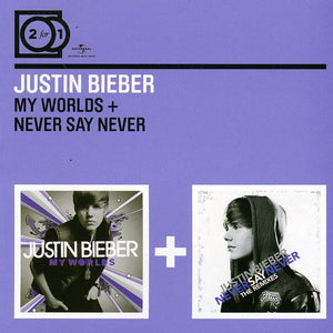 the album cover for Bieber, Justin - My Worlds + Never Say Never