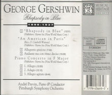 Load image into Gallery viewer, Gershwin* - André Previn, Pittsburgh Symphony Orchestra : Rhapsody in Blue (CD, Album)
