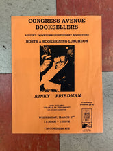 Load image into Gallery viewer, Kinky Friedman Book Signing at Congress Avenue Booksellers (Poster)

