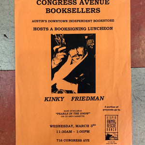 Kinky Friedman Book Signing at Congress Avenue Booksellers (Poster)