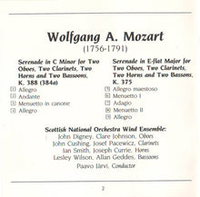 Load image into Gallery viewer, Wolfgang Amadeus Mozart - Scottish National Orchestra Wind Ensemble, Paavo Järvi : Serenades, K. 388 &amp; 375 (CD, Album, RE, RP)
