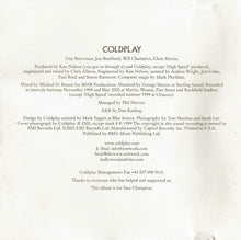 Load image into Gallery viewer, Coldplay : Parachutes (CD, Album, RP, Cin)
