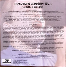 Load image into Gallery viewer, Various : Jan Berry of Jan &amp; Dean - Encomium In Memoriam Vol. 1 (CD, Album)
