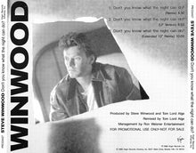 Load image into Gallery viewer, Steve Winwood : Don&#39;t You Know What The Night Can Do? (CD, Single, Promo)
