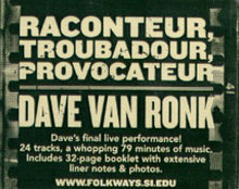 Load image into Gallery viewer, Dave Van Ronk : ...And The Tin Pan Bended, And The Story Ended... (CD, Album)
