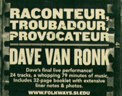 Dave Van Ronk : ...And The Tin Pan Bended, And The Story Ended... (CD, Album)