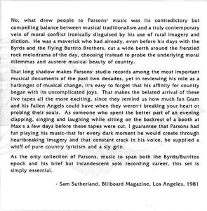 Gram Parsons & The Fallen Angels : Live 1973 (CD, Album, RE)