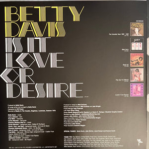 Betty Davis : Is It Love Or Desire (LP, Album, RE, RM, Cle)